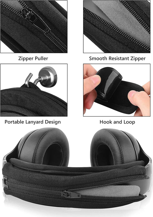 Geekria Medium Cooling-Gel Hook and Loop Headband Cover + Headband Pad Set Protector No Tool Needed Compatible with Razer, JBL, Plantronics, Sennheiser, Logitech, Hyperx, Corsair Headphones