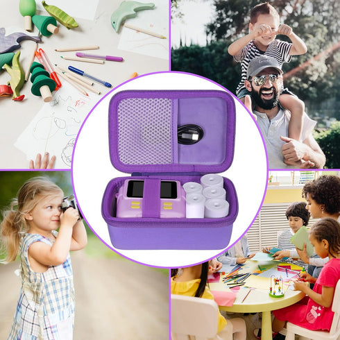 Aenllosi Kids Camera Case for Anchioo/ESO XOFFORE Instant Print Camera Toys, Purple, Case Only, Photo Paper & Color Pen