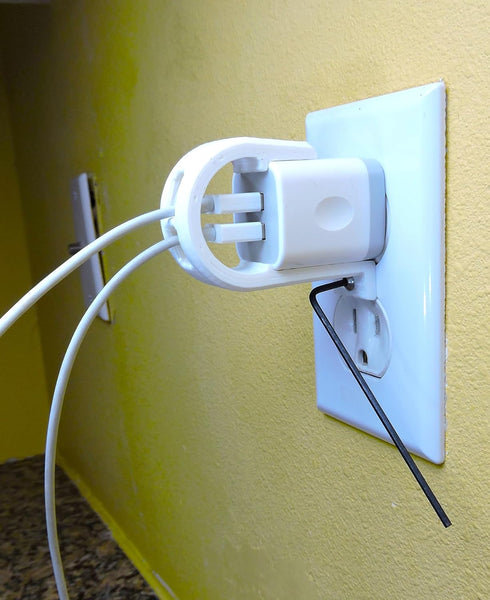 Ailkin and FiveBox Dual Chargers, Secures Charger to Outlet via Security Screw