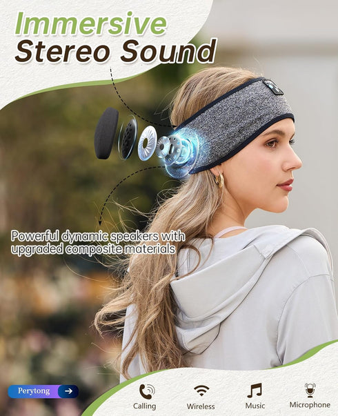 Sleep Headphones Bluetooth - Soft Elastic Comfortable Headband Headphones, Gifts for Men Women Teenager