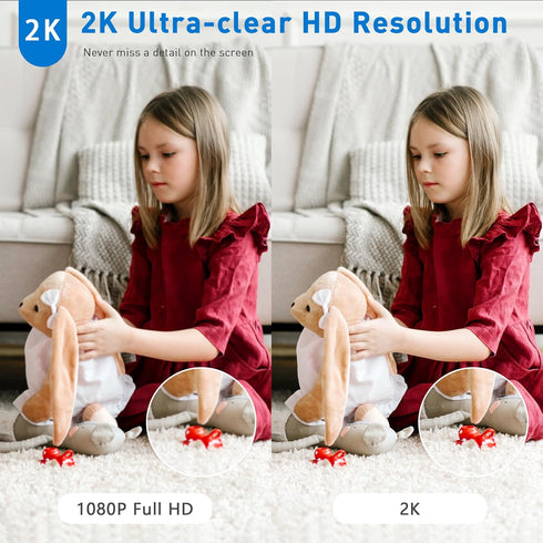 WiFi Security Camera 2K, Indoor Home Cameras for Dog/Pet/Elder/Baby Monitor, Smart Siren with Phone App, Advanced Night