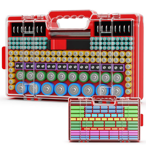 Narotood Battery Organizer Storage Holder Box Case with Tester, Ultra-Large 280+ Batteries Double-Sided