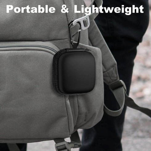 Woyinger Square Earbud Case Portable EVA Storage Bag Cell Phone Accessories Organizer with Carabiner for Wired/Wireless
