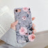 YeLoveHaw iPhone SE 2020 Case, iPhone 8/7 Case, Flexible Soft Slim Fit with Floral Purple Gray Leaves Pattern