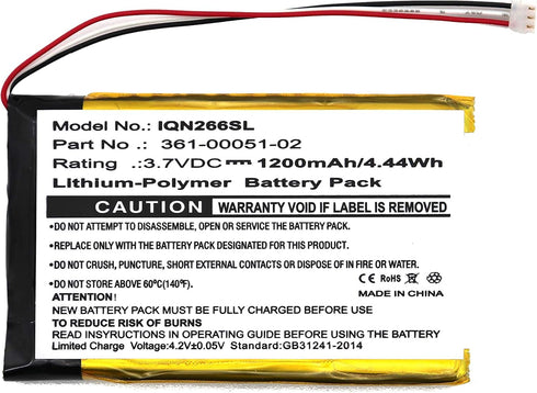 FITHOOD Replacement Battery for Garmin Nuvi 2595LMT, 2460LMT, 2660LMT, 2669LMT, 361-00051-00, 361-00051-01, 361-00051-02