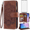 Asuwish Galaxy S10 Wallet Case: Flower Leather Flip, TPU, Tempered Glass Protector, Credit Card Holder, Brown.
