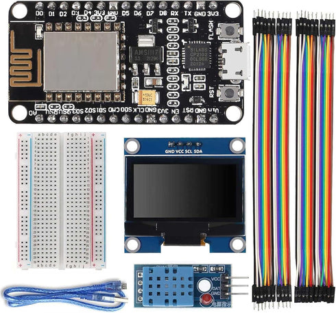 ALAMSCN Electronics Starter Kit,WiFi Development Board with DHT11 Temperature Humidity Sensor 1.3" OLED