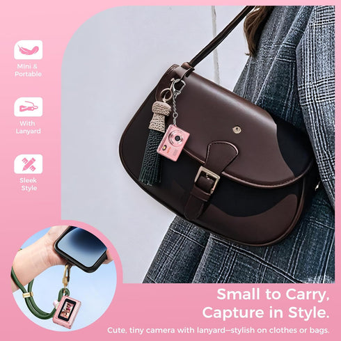 HOTU Y2K 2MP 1080P 32GB Mini Keychain Digital Camera, Pocket-Size Mini Camera, Small Camera with Card, Video Recorder