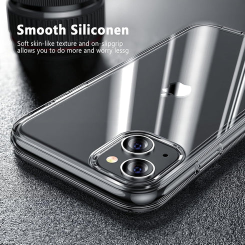 FanTEK 15 6.1 Inch Compatible with iPhone Case, Soft Clear Crystal TPU Phone Cases