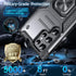 Anqrp Galaxy S22 Ultra Case, Military Grade Protective Cover with Rotatable Metal Ring Kickstand, Black
