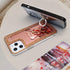 LUVI Bling Diamond Glitter Mirror Case for iPhone 12/iPhone 12 Pro 6.1 inch with Bear Ring Holder Kickstand, Rose Gold