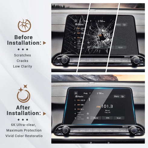 Yee Pin Screen Protector for Kia Forte 8' Touchscreen Display, 9H Tempered Glass Compatible with 2019-2024 Forte Models