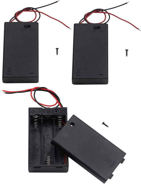 LampVPath (Pack of 3) 3 AAA Battery Holder with Switch, 4.5V Battery Holder