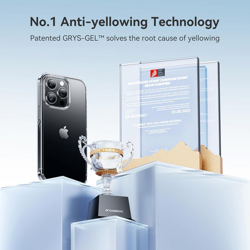 CASEKOO Crystal Clear iPhone 15 Pro Case - 10FT Mil-Grade Protection, Never Yellow Technology, Slim Transparent Cover
