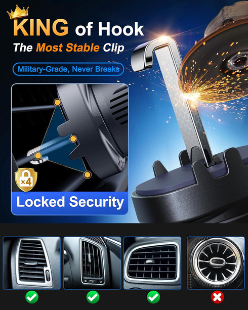 2025 Newest & Strongest for MagSafe Car Mount with Stabilizer?Patent & Safety Certs? 5-in-1 Bendable Rotatable Magnetic