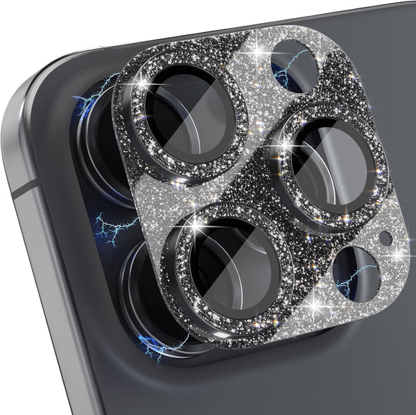 Choiche Compatible iPhone 16 Pro/iPhone 16 Pro Max Camera Lens Protector, Bling Cover with 9H Tempered Glass