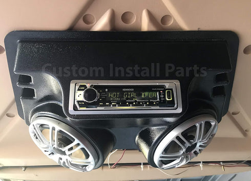 Speaker and Stereo Overhead Console Housing, Compatible with Golf Cart, UTV, Polaris RZR, Marine (Empty Console)