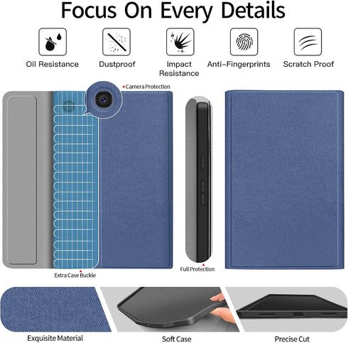 JUQITECH Backlit Keyboard Case for Samsung Galaxy Tab A8 10.5 2022, Smart Soft Case with Bluetooth Keyboard for Galaxy
