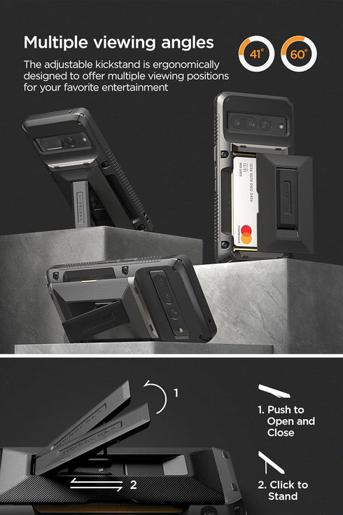 VRS DESIGN Damda Glide Hybrid Phone Case for Pixel 7 Pro, Functional Sturdy Case Compatible for Pixel 7 Pro (Black)