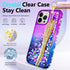 NGB Designed iPhone 12 Mini Case, Purple/Blue Glitter Liquid Sparkle Cover with Tempered Glass Protector