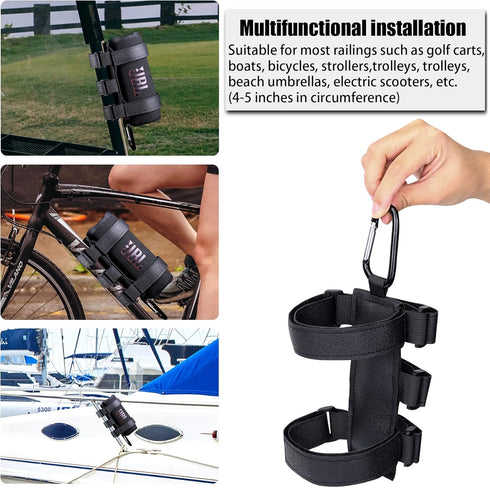 co2CREA Portable Speaker Mount for Most Bluetooth Wireless Speakers, Outdoor Speaker Adjustable Strap Attachment Accessory Holder Bar Rail for Golf Cart Railing Bike Boat