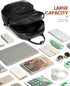 15.6 inch Backpack, 25L, LOVEVOOK Vintage PU Leather Women's Laptop Black, Water Resistant, USB Charging Port
