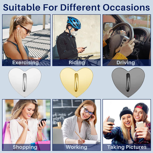 6 Pcs Cell Phone Ring Holder Stand, Adhesive Metal Finger Grip Universal Ring Holder for Cell Phone Tablet Accessories