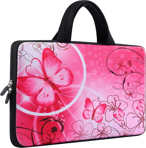 icolor Laptop Handle Bag for 14 15 15.4 15.6 inch, Neoprene Sleeve Pouch for Dell, Lenovo, Toshiba, HP, ASUS (Pink)