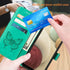 Flip Cover Phone Case Wallet for Samsung Galaxy A12, Butterfly Floral Embossed, Wrist Strap, Card Holder, Green