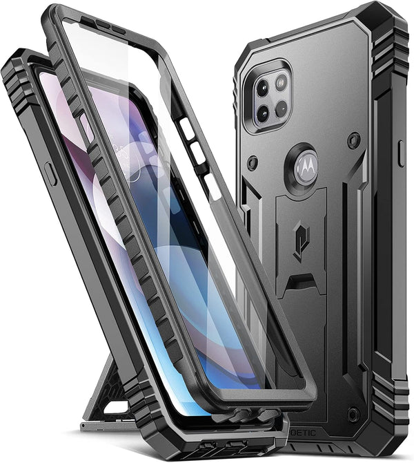 Poetic Revolution Series Case for Motorola Moto One 5G Ace (2021), Rugged Shockproof Cover with Kickstand