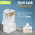 Everest Media Solutions RJ45 Cat6 Pass Through Connectors - 200 Pack, EZ to Crimp Modular Plug for UTP Network Cable
