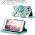 ULAK Mint Floral Wallet Case for iPhone SE 3(2022)/SE(2020)/8/7, Premium PU Leather Flip Case with Card Holder