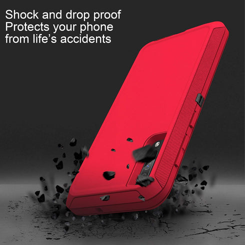 MXX Heavy Duty Case for Samsung Galaxy A50, Tough Drop Protection (No Screen Protector), Red, A50s/A30s Compatible