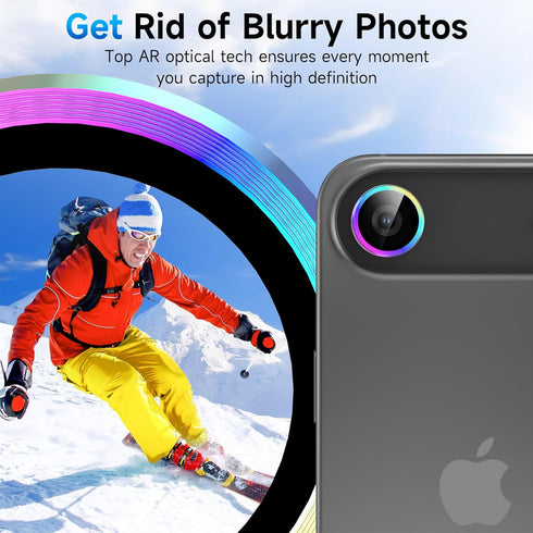 YWXTW Camera Lens Protector for iPhone Air, Individual Anti Scratch Metal Ring Tempered Glass Camera Screen Protector