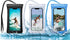 Waterproof Phone Pouch - 3-Pack Floating Clear Cellphone Case for iPhone 15 Pro Max with Neck Cord (Black-Clear-Blue)