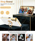LeYi Samsung A15 5G Case with Tempered Glass Screen Protector, White 360° Rotatable Ring Holder Magnetic Kickstand