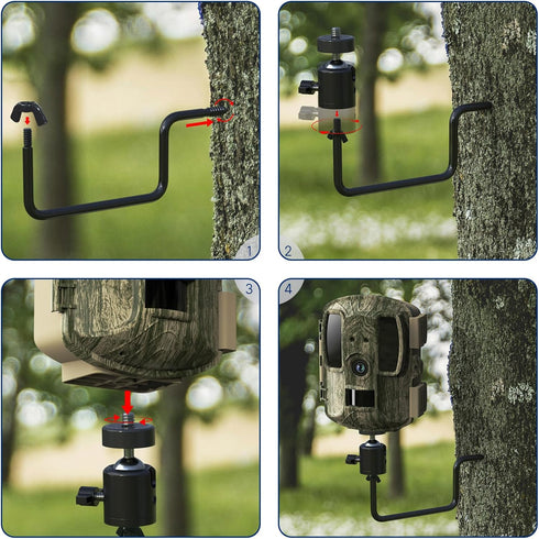 Trail Camera Tree Mount, 360 Degrees Adjustable Game Camera Mount with Easy Installation & Compact Design