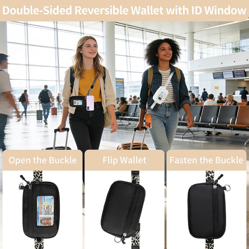 FUVLIFE Clip and Go Strap for Phone with Wallet Crossbody, Cell Phone Lanyard for Women Men, Adjustable Phone Strap