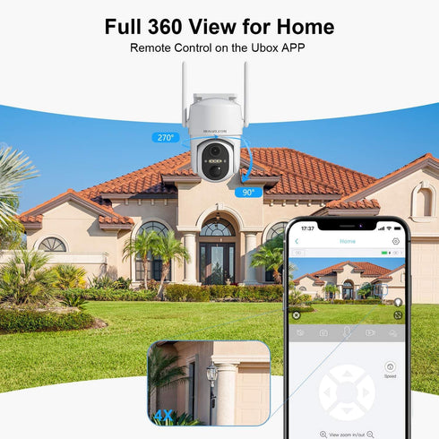 Wireless Outdoor Solar Security Cameras, 2K HD Video Surveillance, Color Night Vision, 2 Way Talk, PIR Detection