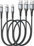 SUNGUY USB to USB C Cable 1.5FT, 10Pack USB A to USB C Charger Cord, 3A Fast Charging for iPhone/Samsung