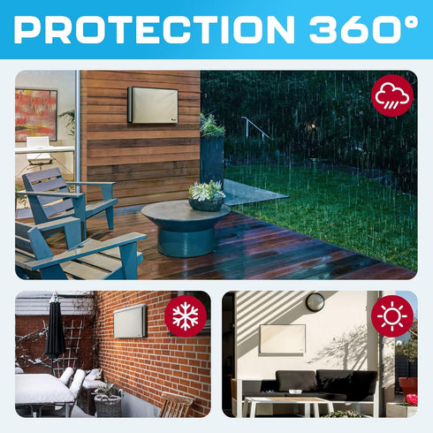 32 Inch Garnetics Outdoor TV Cover Waterproof, Weatherproof TV Enclosures with Smart Shield Screen Protectors, Ideal