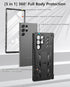 FNTCASE Samsung Galaxy S22 Ultra Case: Heavy Duty, Rugged, Dual Layer, Built-in Screen Protector & Kickstand, 5G-Black.