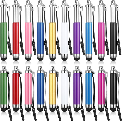 Relaxweex 20 Pcs Mini Stylus Pen Capacitive Resistive Touchscreen Pens Retractable Stylus Pen