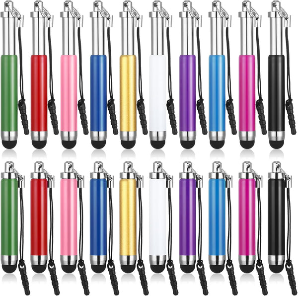 Relaxweex 20 Pcs Mini Stylus Pen Capacitive Resistive Touchscreen Pens Retractable Stylus Pen