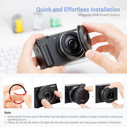 JJC ZV-1F Magnetic Lens Cap Cover, Protector for Sony ZV-1F Vlog Camera, Anti-Lost, Anti-Scratch, Dust-Proof, Rotation