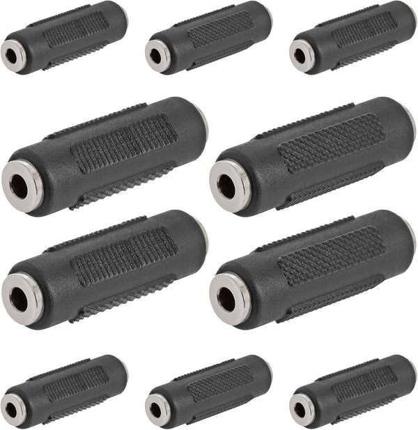 Cmple 10 Pack 3.5mm Stereo Jack to 3.5mm Stereo Jack Female to Female Audio Adapter Coupler Connector for Stereo Cab