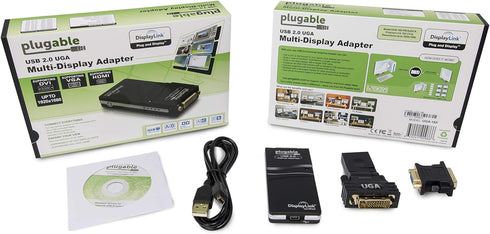 Plugable USB 2.0 Video Graphics Adapter for DVI, VGA, or HDMI, Supports Multiple Monitors up to 1920x1080