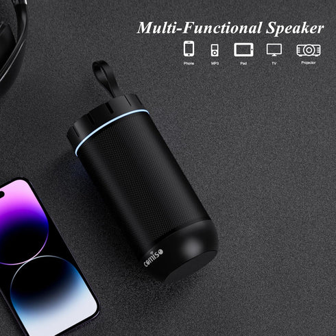 Portable Bluetooth Speaker, IPX5 Waterproof Shower Speaker with 360° HD Surround Sound, Punchy Bass, Wireless TWS