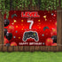 Level 7 Unlocked Backdrop Banner Decorations for Video Game On Happy 7th Birthday, Red and Black Theme
