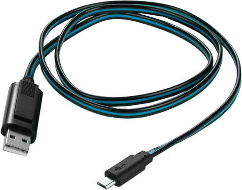 SumacLife Electroluminescent Lightning Sync and Charge Micro USB to USB Cable, 2.9-Feet (SLLtnMUSBUSBBLU)